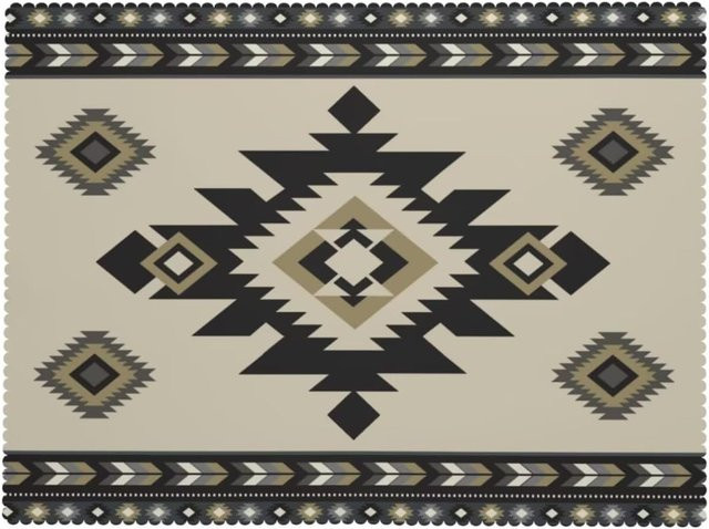 Waschbare Tischdecke im aztekischen Ethno-Stil von JMG Household Supplies, Beige, B/T: 90 x 140 cm - Bild 1