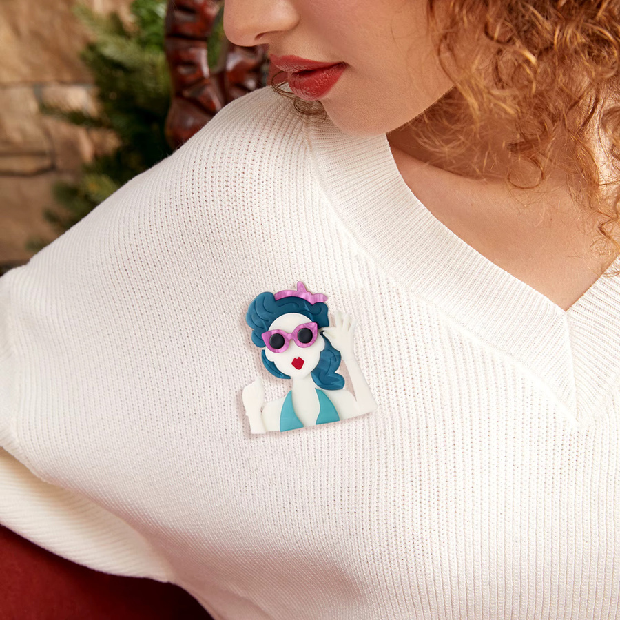 Beaut&Berry Acryl-Broschen, Bunt, Unisex - Bild 2