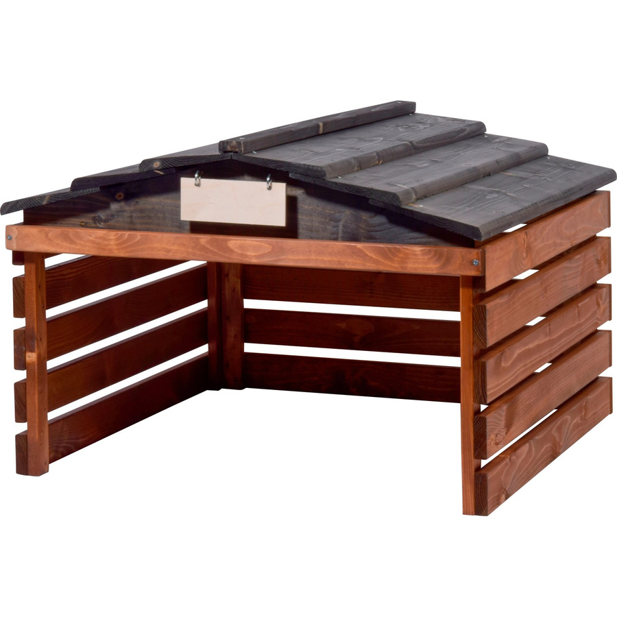 Dobar Mährobotergarage mit abnehmbarem Dach in Braun Schwarz B/T/H: 78,5 x 52,5 x 74 cm - Bild 2