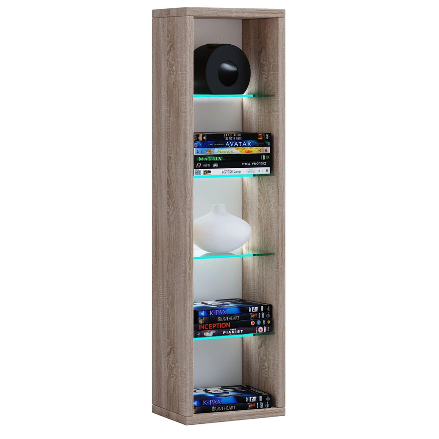 VCM Standregal Rasato L in Sonoma-Eiche als CD DVD und Bücherregal mit Maßen H: 77 cm, B: 21 cm, T: 14 cm - Bild 2