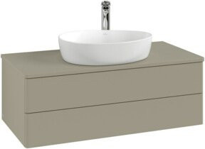 V&B Waschtischunterschrank Antao mit Frontstruktur und Beleuchtung, Blau lackiert, B: 100 cm, T: 50 cm, H: 50 cm - Bild 1