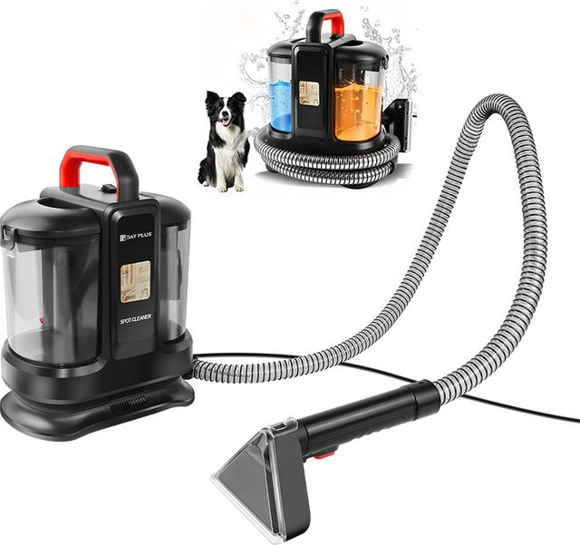 DayPlus Doppeltanks Teppich- und Polsterreiniger in Schwarz für Sofa, Matratze und Polstermöbel - Bild 1