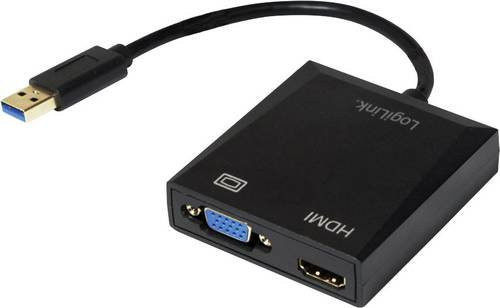Logilink USB zu VGA und HDMI Videoadapter Schwarz UA0234 - Bild 1