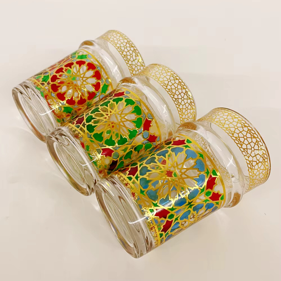 ENERGE SPRING 12-teiliges Set Marokkanische Gläser mit Mosaik-Design und Goldverzierungen in Gold und Multicolour - Bild 2