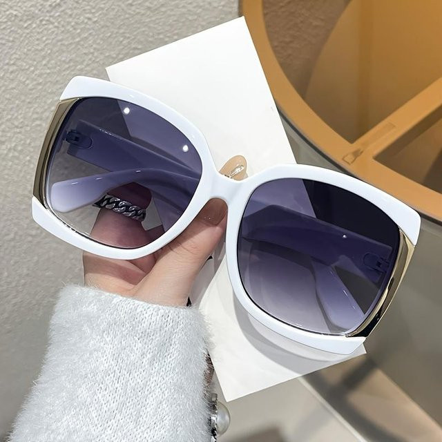 Sonnenbrille Quadratisch, Weiß, Kunststoff, Vollrand, Damen - Bild 1