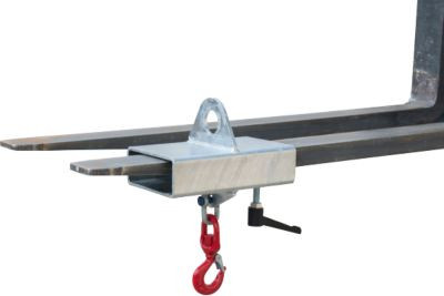Bauer Lasthaken LH-I 2 für Gabelstapler und Kran mit Wirbel, Traglast 2000 kg, verzinkt, Farbe: Silber - Bild 1