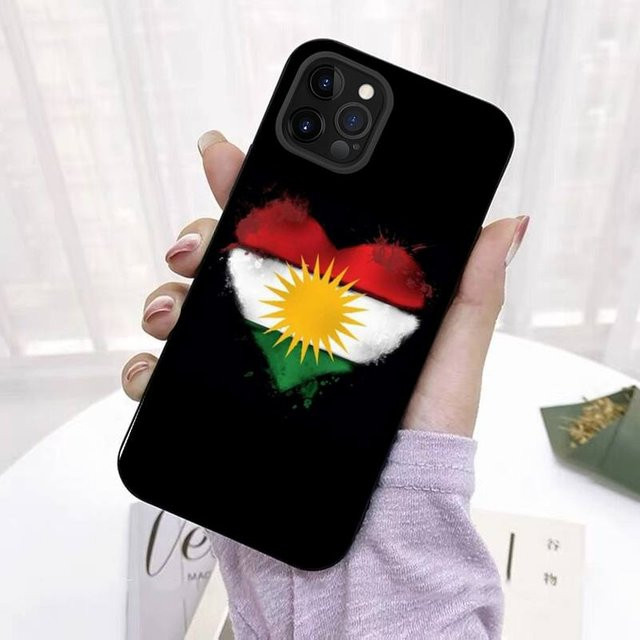Mart122 Handyhülle mit Kurdistan Flagge Design für iPhone Modelle in Schwarz - Bild 1