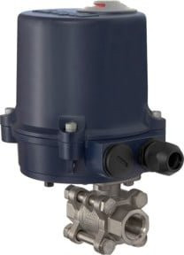 Riegler 2-Wege-ES-Kugelhahn mit elektrostatischer Stellantrieb 230 V AC, 50 Hz, Rp 1/2, Edelstahl, Blau - Bild 1