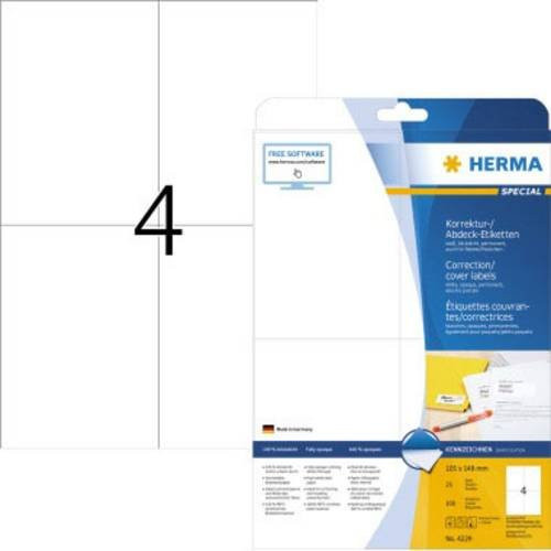 Herma Universaletiketten A6 Weiß, 100 Stück, Papier, FSC-zertifiziert - Bild 1