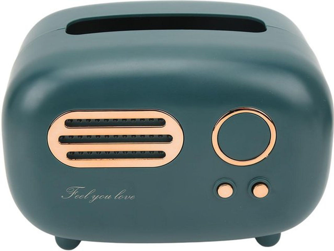 GoolRC Taschentuchbox im Retro-Radio-Design in Grün mit nordischem Stil aus Kunststoff - Bild 1