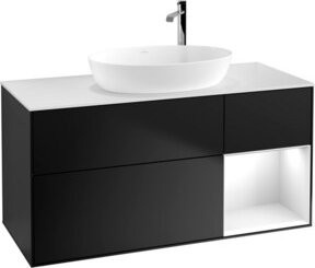 V&B Waschtischunterschrank Finion mit Wandbeleuchtung, Farbe: Weiß lackiert, Breite: 120 cm, Tiefe: 50,1 cm, Höhe: 50,1 cm - Bild 1