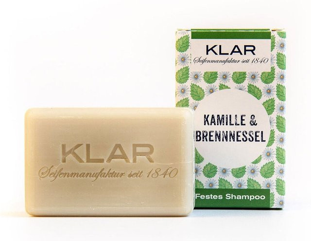 KLAR Festes Shampoo Kamille & Brennnessel, 100g, strapaziertes Haar - Bild 1