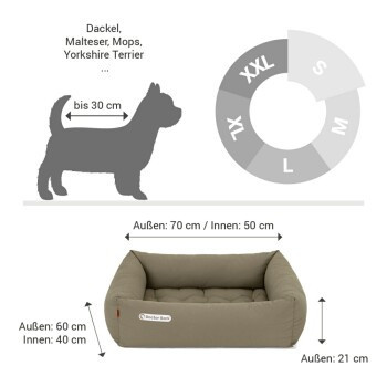 Doctor Bark Hundebett Sand mit orthopädischem Schaumstoff und abnehmbarem Bezug in Größe S - Bild 3