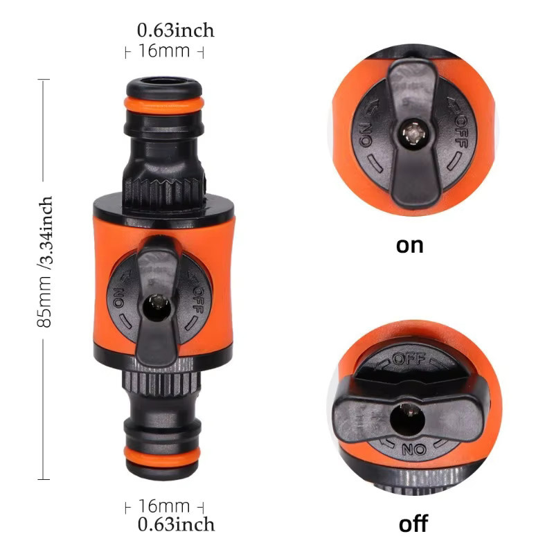 Schnellkupplung Wasserhahnadapter für Gartenschlauch und Bewässerung, 16 mm, Kunststoff, Orange - Bild 2