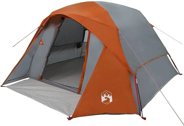vidaXL Campingzelt für 4 Personen in Grau und Orange, wasserdicht - Bild 1