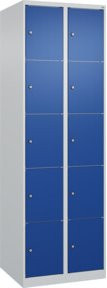 C+P Schließfachschrank Classic PLUS mit 2 Abteilen in Grau und Blau, H x B x T: 185 x 60 x 50 cm - Bild 1