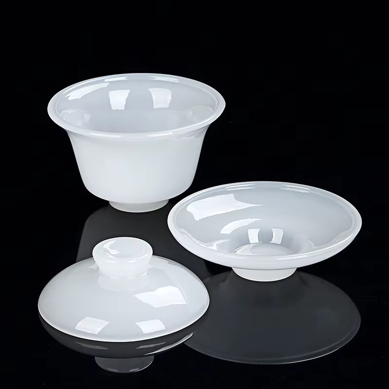 Tianquan Weiße Jade Porzellan Gaiwan Tee-Schüssel in Weiß für Chinesisches Kungfu Tee-Set - Bild 3