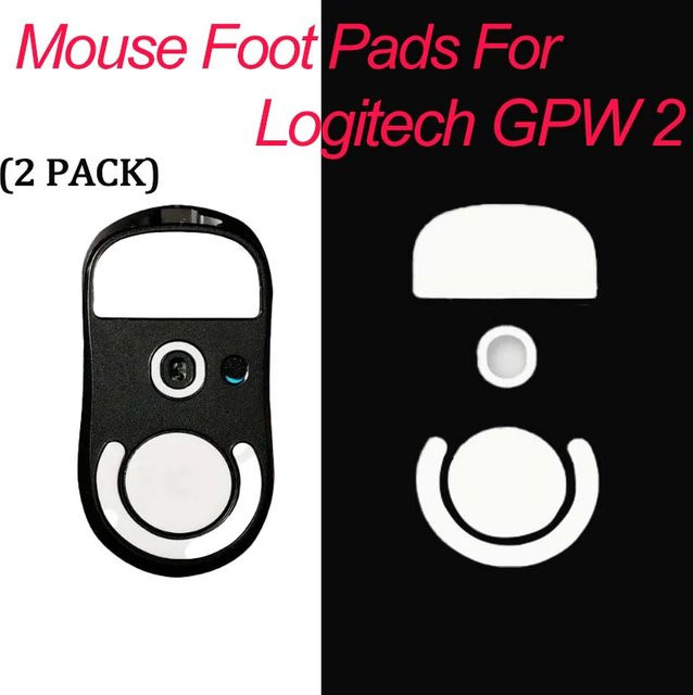 2er-Pack Maus-Skatesfüße für Logitech G PRO X Wireless GPW in Weiß mit abgerundeten Kanten - Bild 1