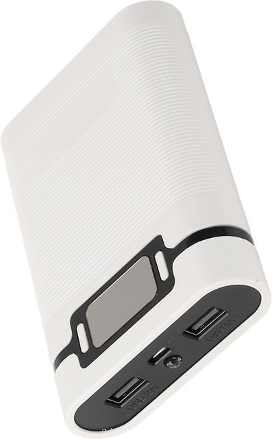Koogeelife DIY Powerbank Gehäuse Set für 4 Stück 18650 Akkus mit Dual-USB und LED-Funktion in Weiß - Bild 1