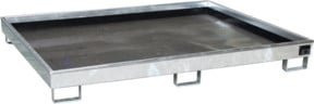 Bauer Südlohn Regalwanne RW 1800 PE mit PE-Einsatz, feuerverzinkt, Silber, B/T/H: 131,5 x 102,0 x 25,5 cm - Bild 1