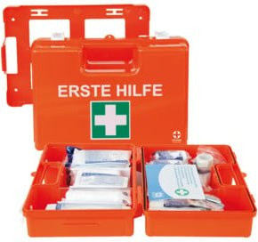 GRAMM medical Verbandkoffer San nach DIN 13157, rot, Wandmontage, Kunststoff - Bild 1