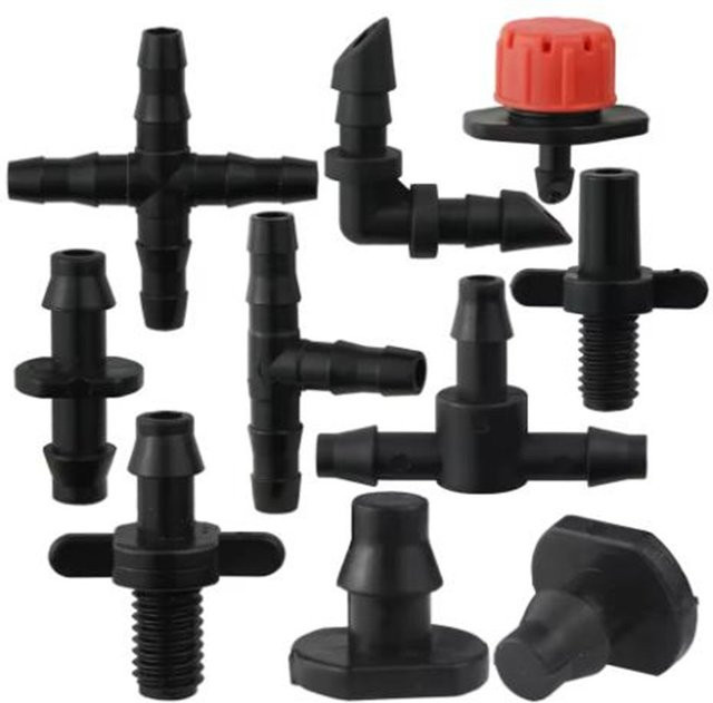 Nongjiale Widerhakenverbinder für Bewässerungssysteme in Schwarz, 4/7mm Tropfbewässerungsanschluss und 1/4 Zoll Schlauchverbinder für Garten und Rasen - Bild 1