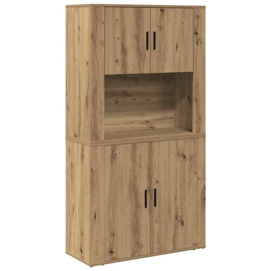 vidaXL Highboard Artisan-Eiche in Braun, B/T/H: 80 x 33 x 150 cm - Bild 2