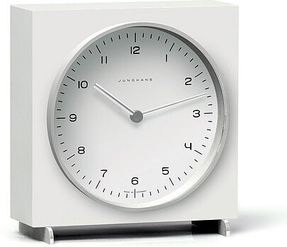 Junghans Tisch-Funkuhr, Weiß, Holz, Glas, Metall, Analog - Bild 1