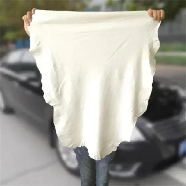 KKJOY Reinigungstuch aus natürlichem Hirschleder, super saugfähiges Glasreinigungstuch für Autowäsche und Haushalt, Breite: 40 cm, Höhe: 70 cm - Bild 1
