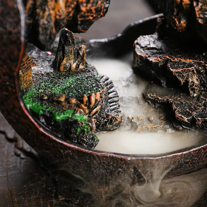 MINIDEAL Zen Buddha Rückfluss-Räuchergefäß aus Harz in Braun für deine Wohnkultur - Bild 3