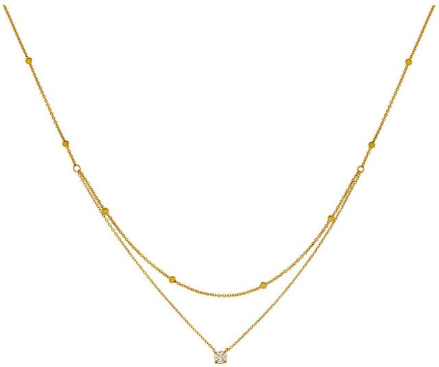 Lucky Star Jewelry Halskette, Edelstahl, 18K Vergoldet, Perle, Diamant, Damen - Bild 1