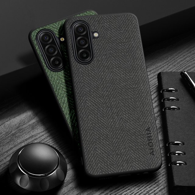 Leder-Handyhülle mit Holzmaserung für Samsung Galaxy A57, A07, A17 und A37 in Schwarz - Bild 1