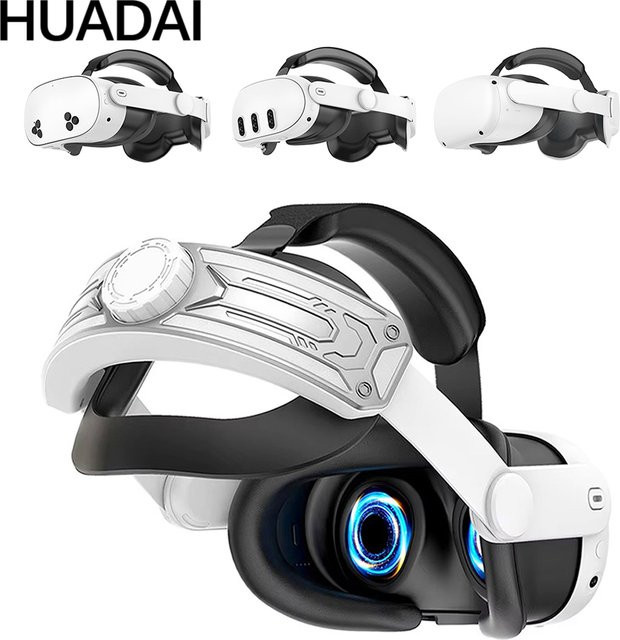 HUADAI Elite Strap Verstellbarer Kopfgurt im Iron Man Style für Meta Quest 2, Oculus Quest 3 und Quest 3S, Silber - Bild 1