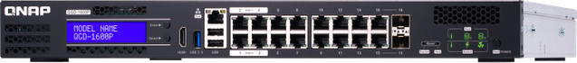 QNAP QGD-1600P Managed Gigabit Ethernet Switch mit Power over Ethernet (PoE) in Schwarz-Grau - Bild 1