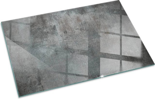 Tulup Glasplatte für Kaminöfen mit roher Oberflächenstruktur, Grau, B: 100 cm, H: 70 cm - Bild 1