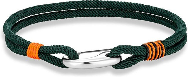 Armband, Edelstahl, geflochtenes Seil, grün, 23cm, Unisex - Bild 1