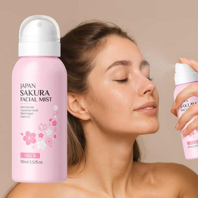 LAIKOU Japan Sakura Gesichtsspray, 100 ml, für trockene Haut - Bild 1