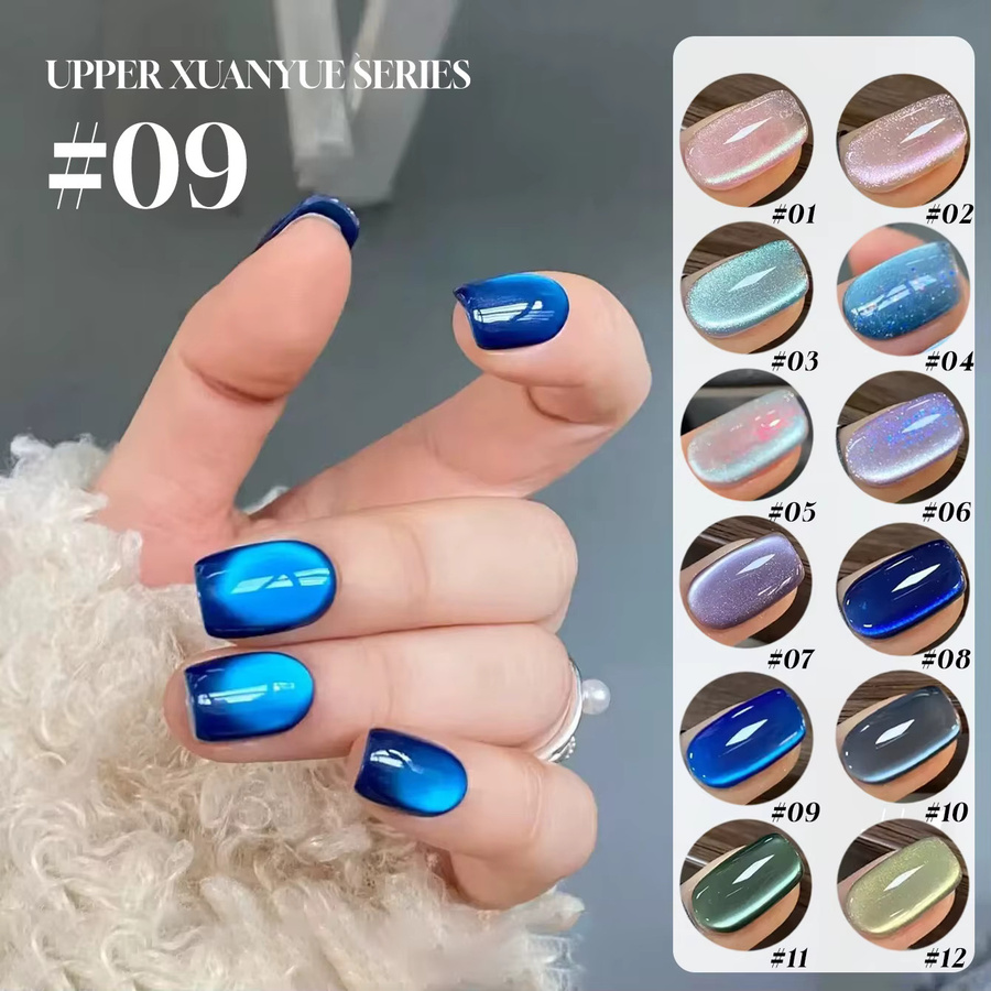 MIANEL Gel-Nagellack Glasperlen Katzenauge, 10 ml, Blau, Schimmernd - Bild 2