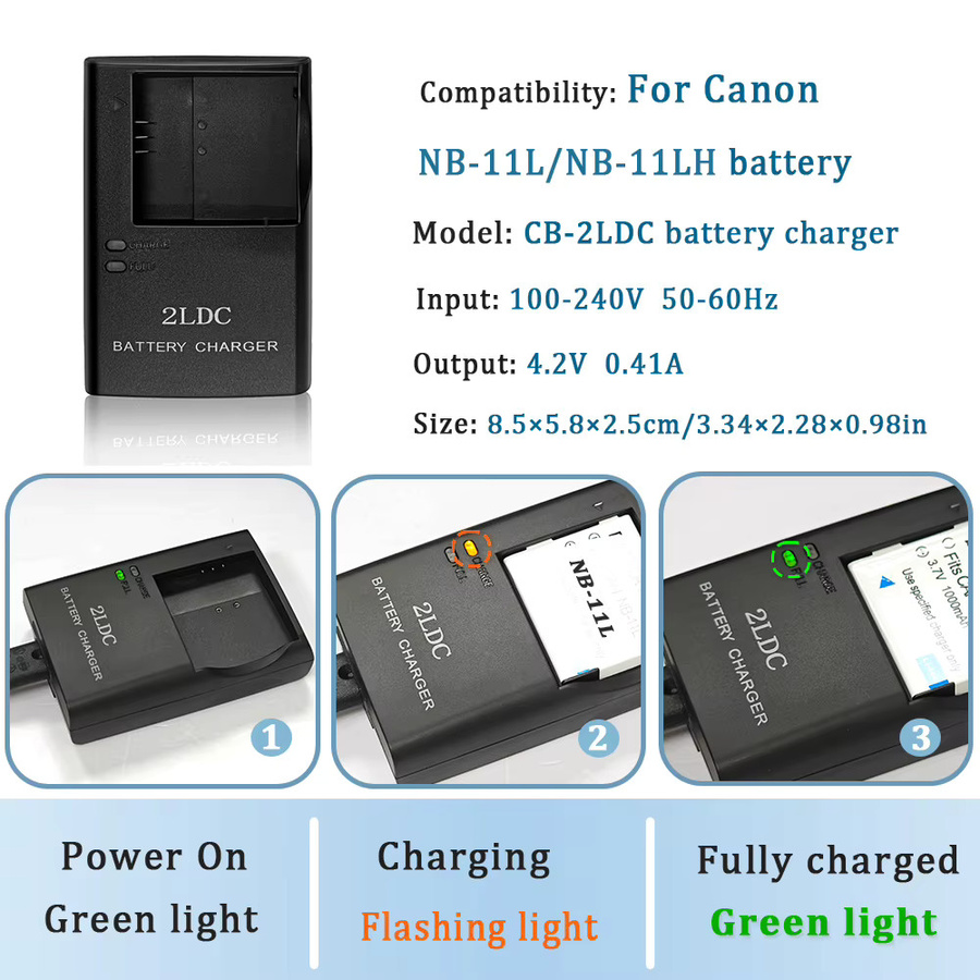 Canon Kamera-Akku-Ladegerät für NB-11L und NB11LH Akkus, Schwarz - Bild 3