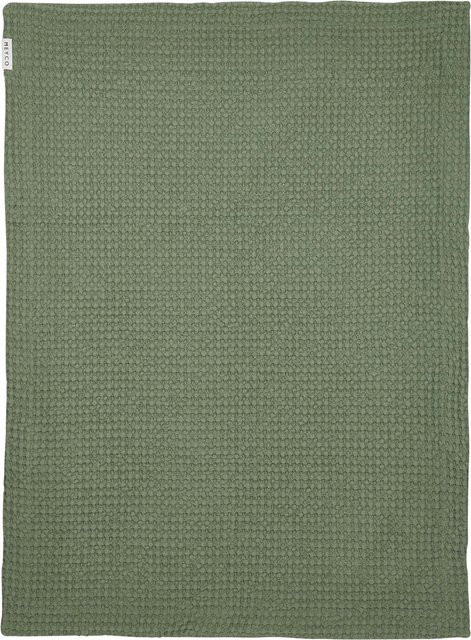 Meyco Babydecke aus Waffelpiqué in Grün mit geometrischem Muster, B/B: 75 x 100 cm - Bild 1