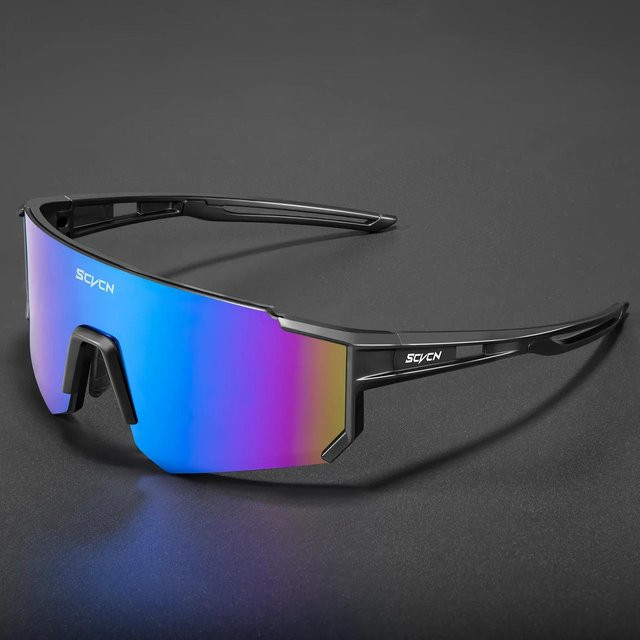SCVCN Sportsonnenbrille, Unisex, Vollrand, Schwarz - Bild 1