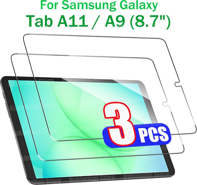Samsung Displayschutz Hartglasfolie für Galaxy Tab A11 / A9 (8,7 Zoll), transparent, 9H kratzfest - Bild 1