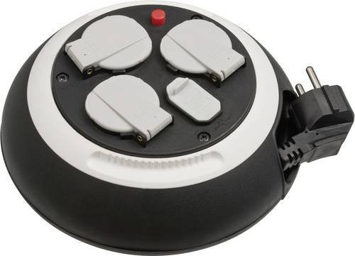 Brennenstuhl Comfort-Line Mini-Kabeltrommel CL-S mit 3 AC-Ausgängen Schwarz-Weiß 3 m - Bild 1