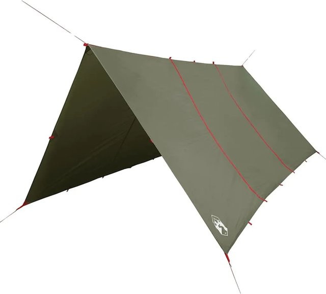vidaXL Tarp Olivgrün aus Polyester, wasserdicht, Breite: 451 cm, Tiefe: 420 cm - Bild 1