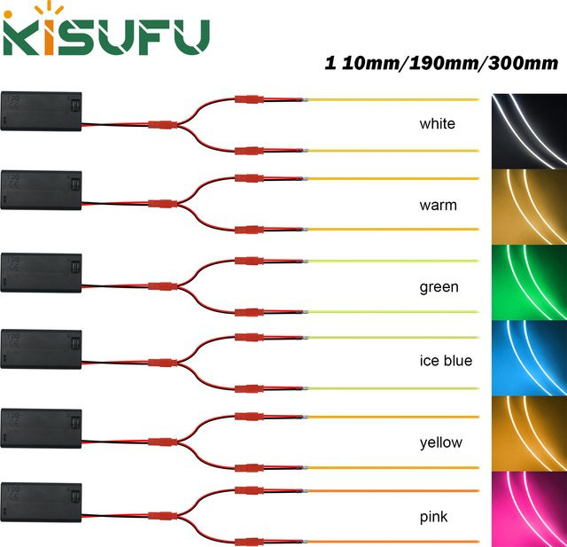 KISUFU LED Neon Flex Filament Beleuchtung, batteriebetrieben, Farben: Blau, Rosa, Weiß und Multicolour, B/T/H: 30,0 x 1,9 x 1,1 cm - Bild 1