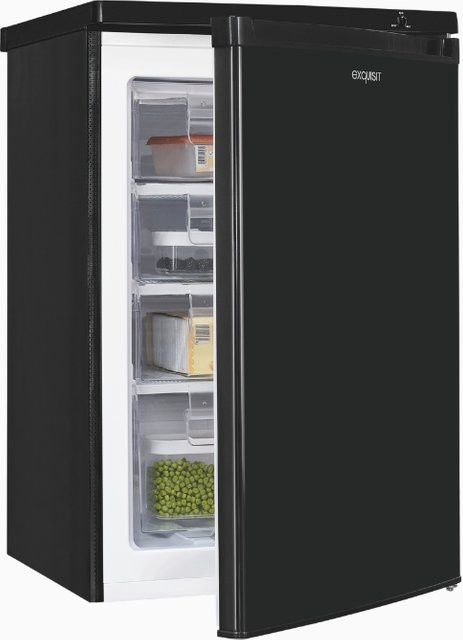 GS512-040E Exquisit Gefrierschrank schwarz, freistehend, B/T/H: 55,3 x 57,4 x 164,0 cm - Bild 1