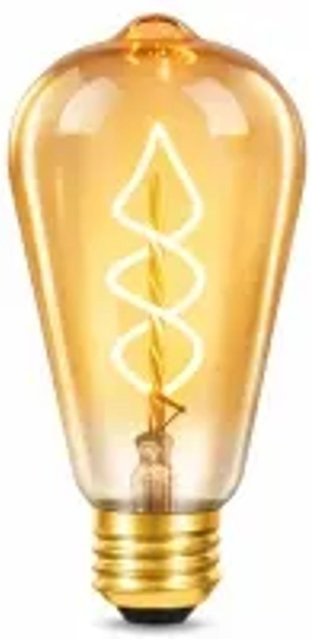 NETTLIFE LED Leuchtmittel Vintage aus Glas in Braun und Gold/Messing mit E27 Sockel und warmweißem Licht - Bild 1