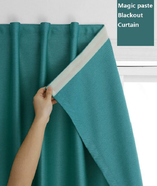 Yvonicky Magnetische Verdunkelungsvorhänge mit UV-Schutz, Grey Green, Einfache Installation durch Klebepaste - Bild 1