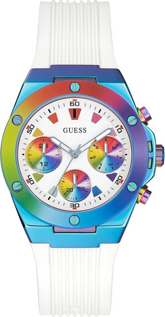 Guess Damenuhr, Quarz, Edelstahl, 39 mm, Silikon, Weiß, 5 ATM - Bild 1