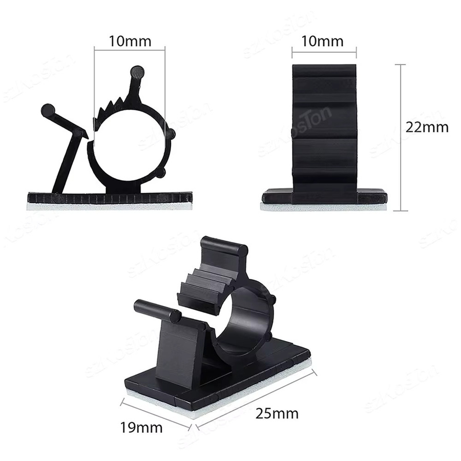 100 Stück Selbstklebende Kabel Organizer Clips in Schwarz zur Kabelmanagement Klemme für TV und Ladekabel - Bild 5